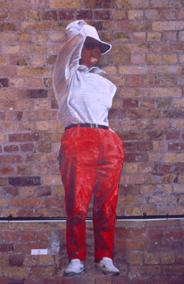 'colourful' life size oil painting cut out figure