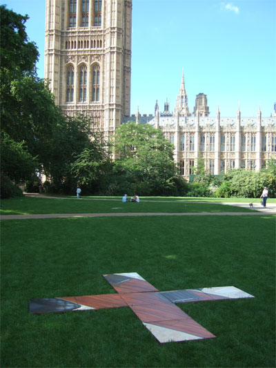 birds eye view oil painting of BLACCXN metacorporation on site of proposed 3rd wing on Houses of Parliament, House of Corporations